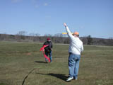 Contest director Jim Reith getting free from a streamer after launching a contestant.